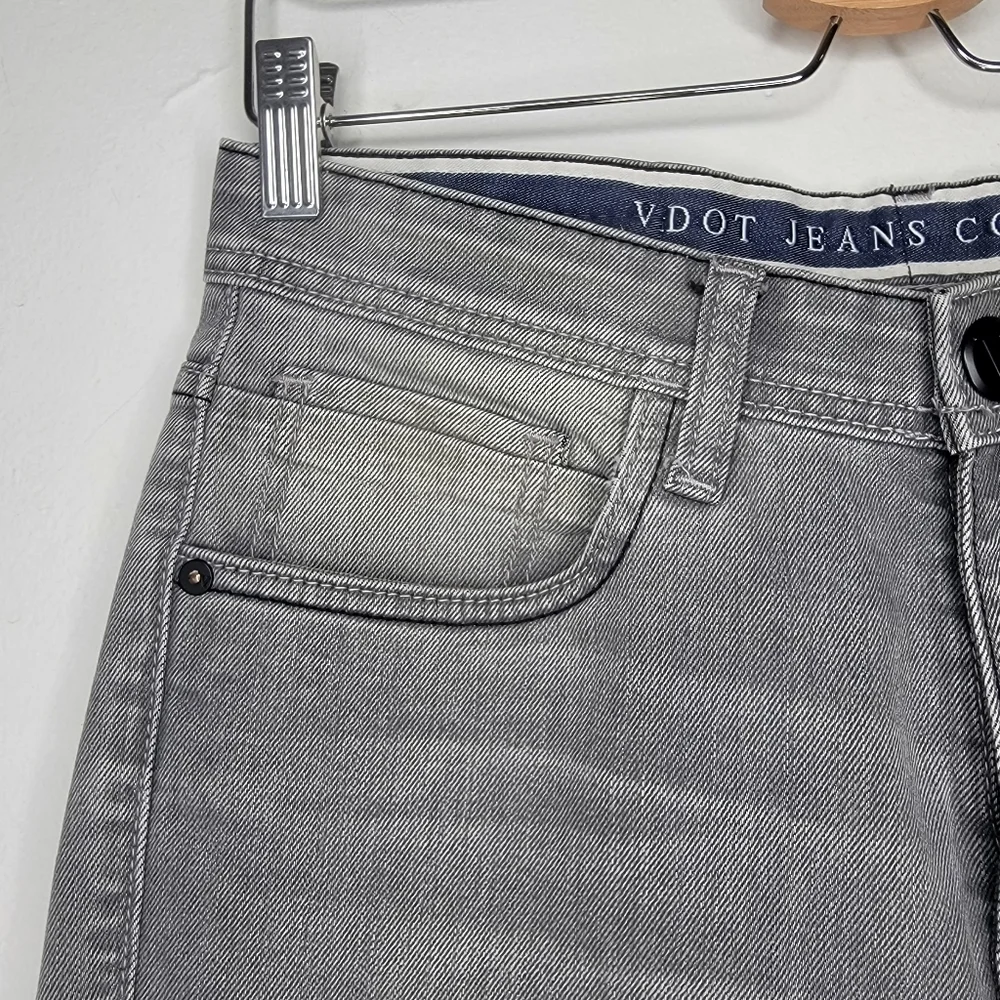 VDot Ultra Slim Men Jeans Pop Fit Mid Rise Tapered Light Faded Grey Tall 32 x 34